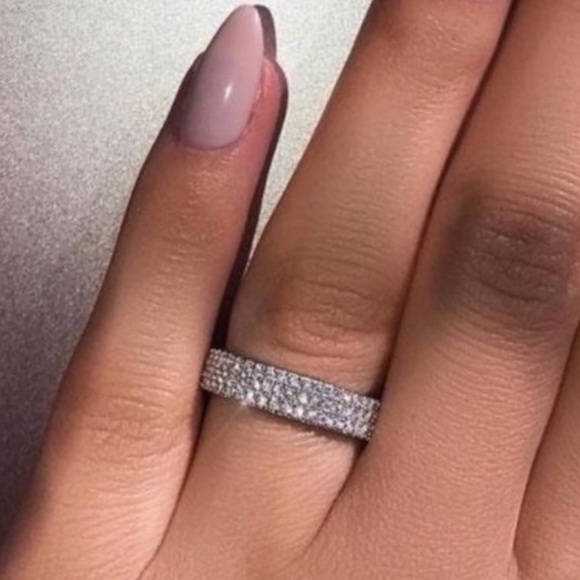 NEW FULL ETERNITY 925 STERLING SILVER RING - Picture 1 of 6